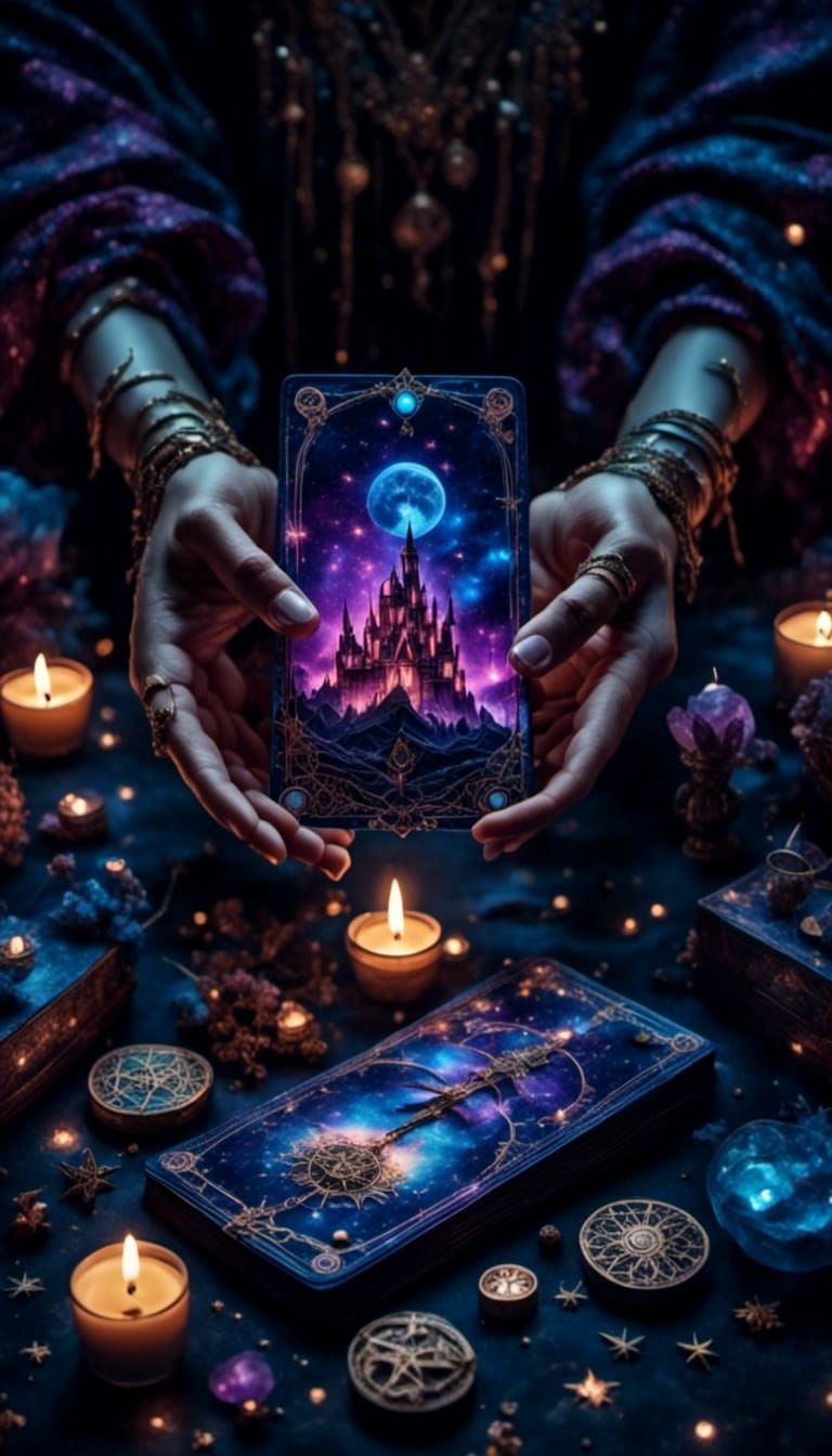 Mystical Tarot Cards in Fantasy Illustration