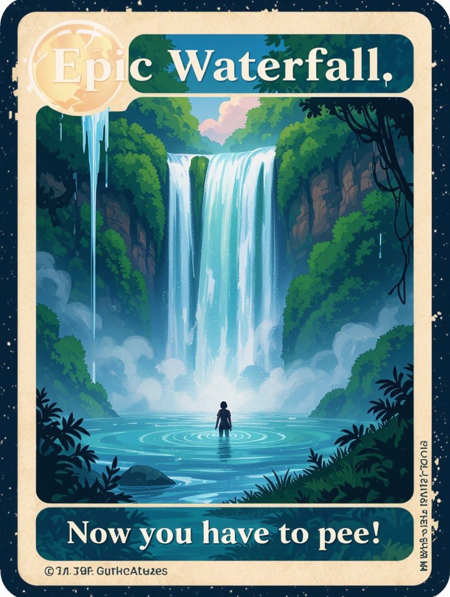 Pastel Cosmic Waterfall in Anime Style