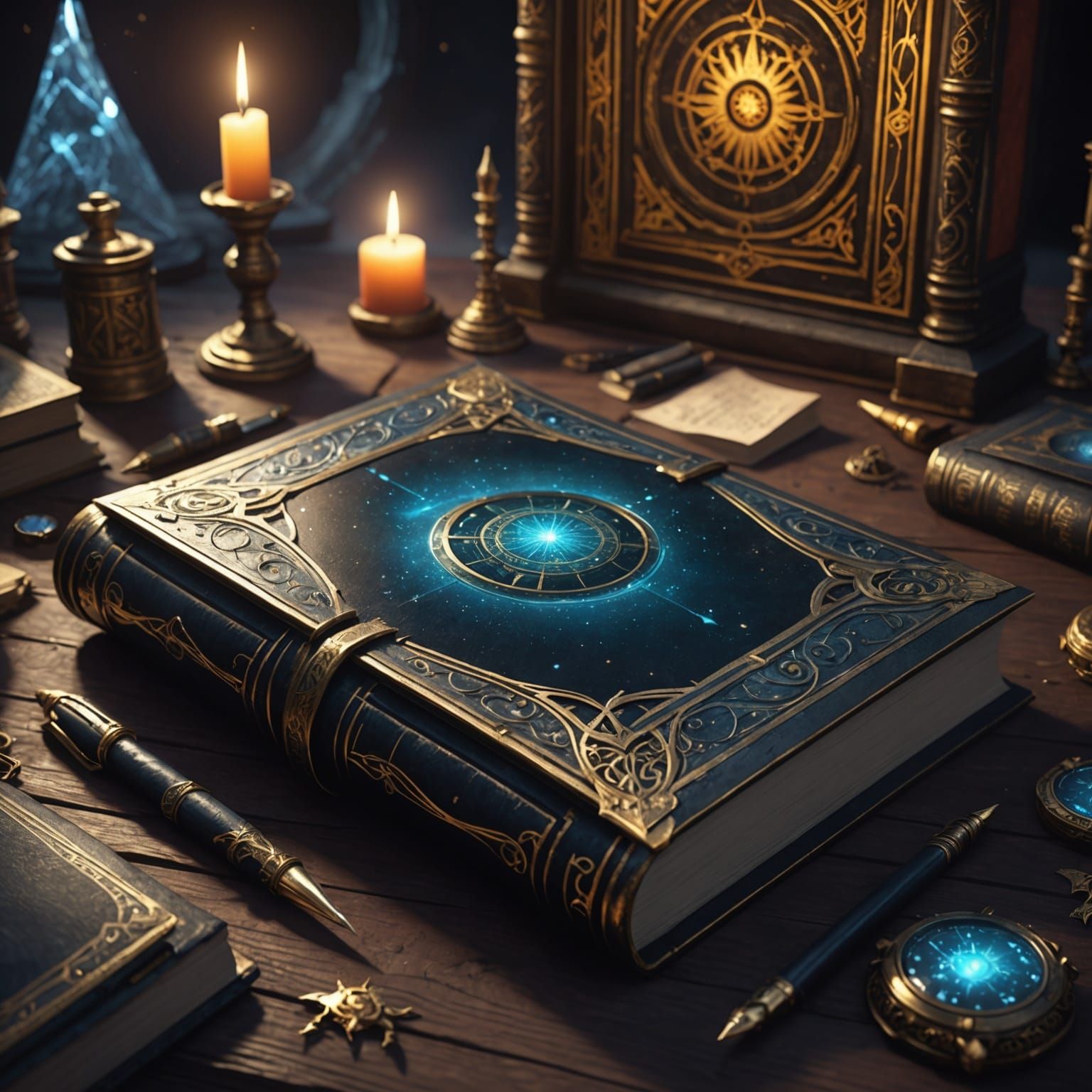 Magical Tome Shaping Destiny: Dark Fantasy Concept Art
