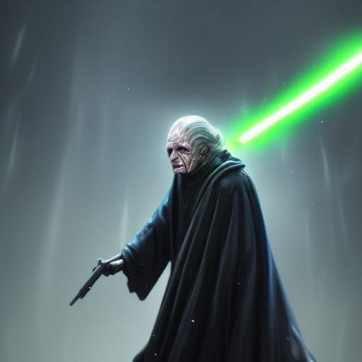Emperor Palpatine Wields Force Lightning, Dark Fantasy Art