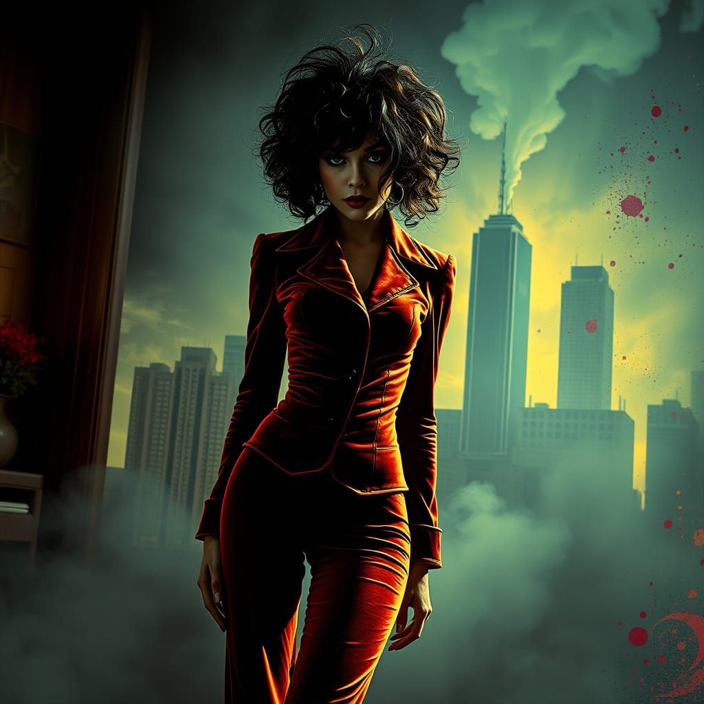 Disco Era Siren in Surrealist Chaos