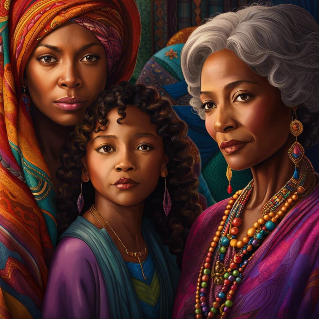 Three Ages of Woman: Polychromatic Artstation Portrait