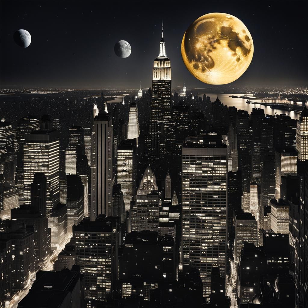 New York City Under the Moonlight