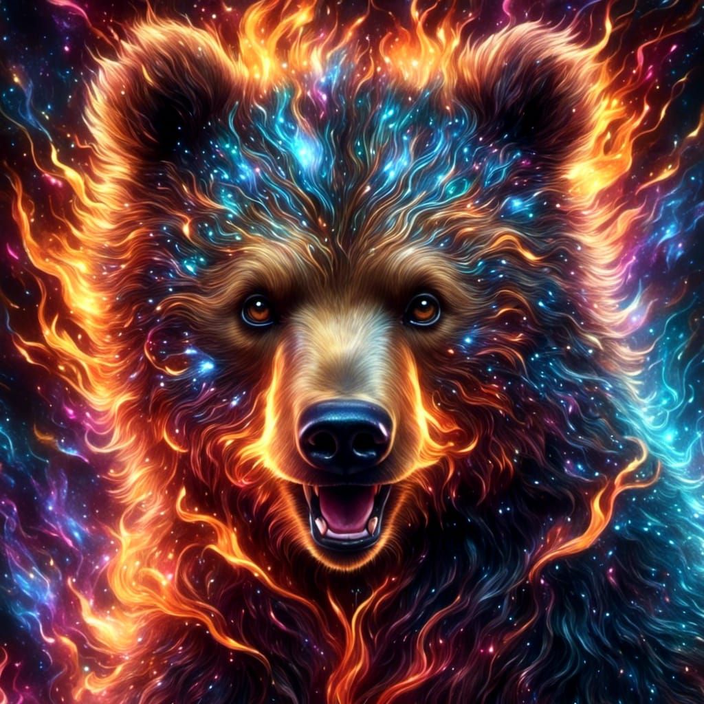 Grizzly Cub with Electric Eyes