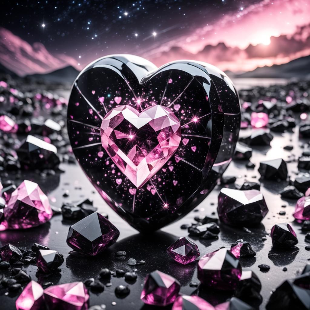 Crystal Heart Floating in the Milky Way