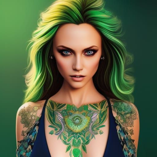 Gorgeous Blonde Girl Portrait with Intricate Dress