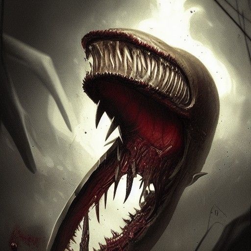 Sinister Lamprey Horror Close-Up by Rutkowski