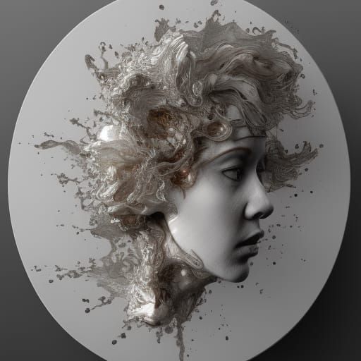 Cracked Porcelain Face in Slow Motion