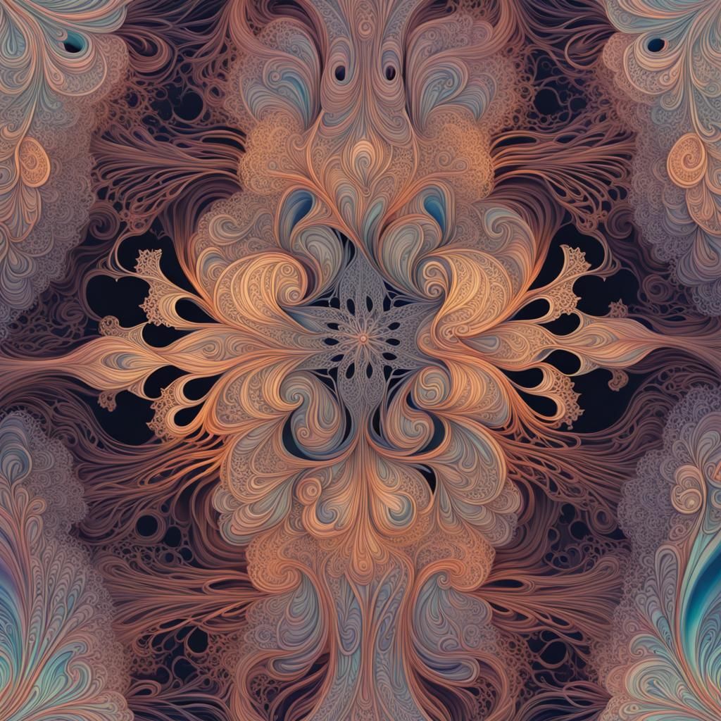 Intricate Liquid Lace with Cosmic Mercury Ripples