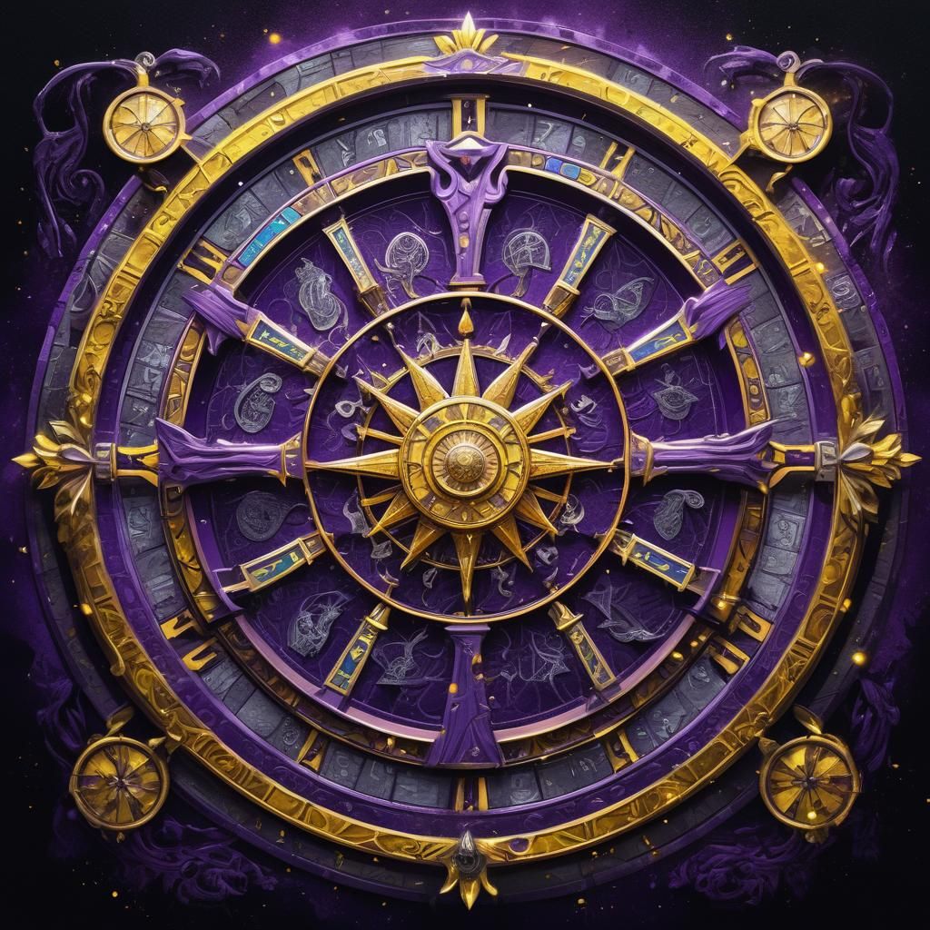 Wheel of Fortune Tarot Card in Dark Fantasy Style