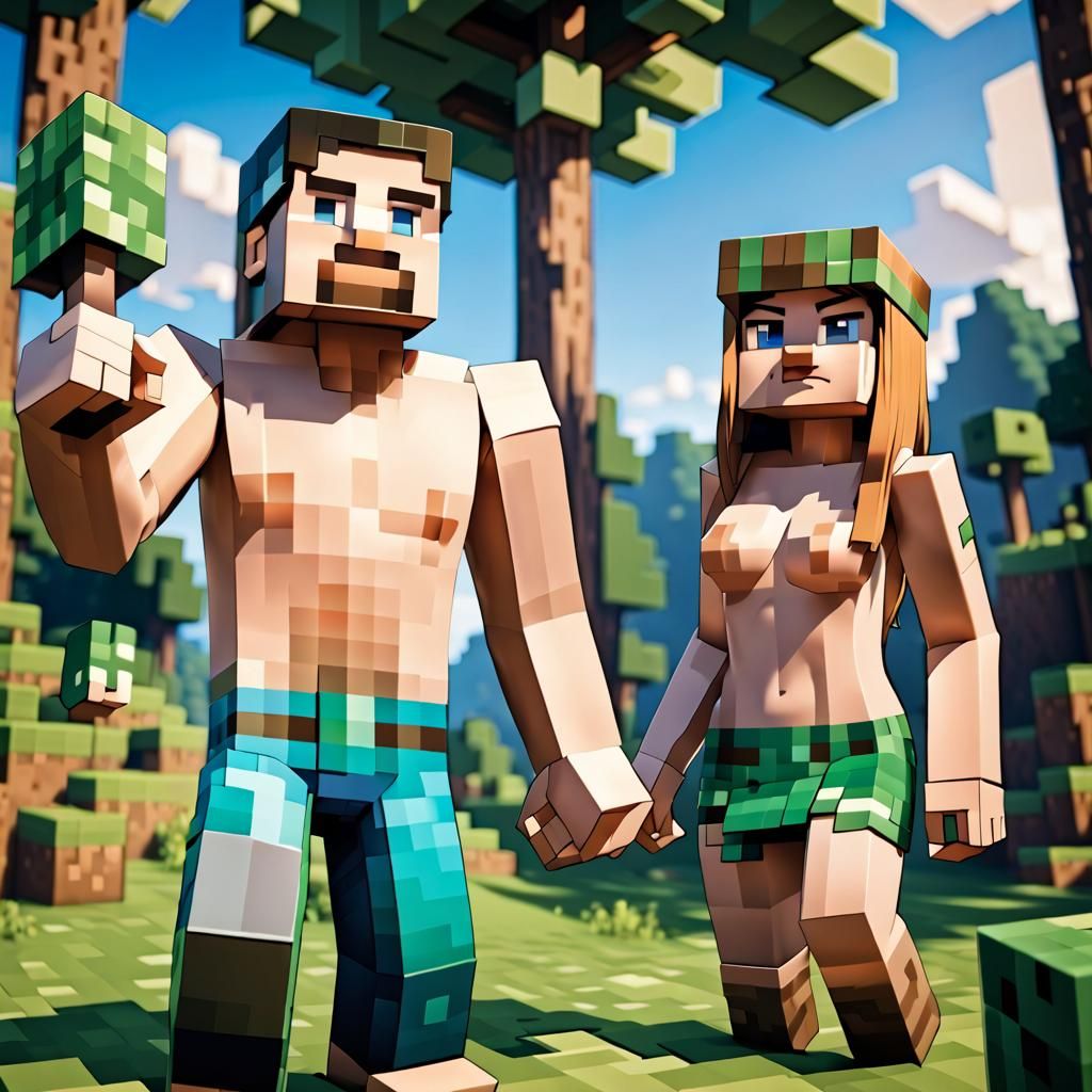 Alex and Steve, the Adam and Eve of the Minecraft World.
