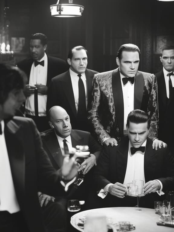 Monochrome Jazz Club Scene Inspired by Gangster Films