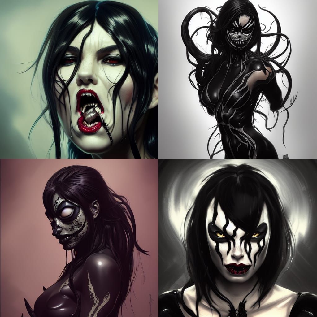 Venomous Woman Portrait in Hyperdetailed Style