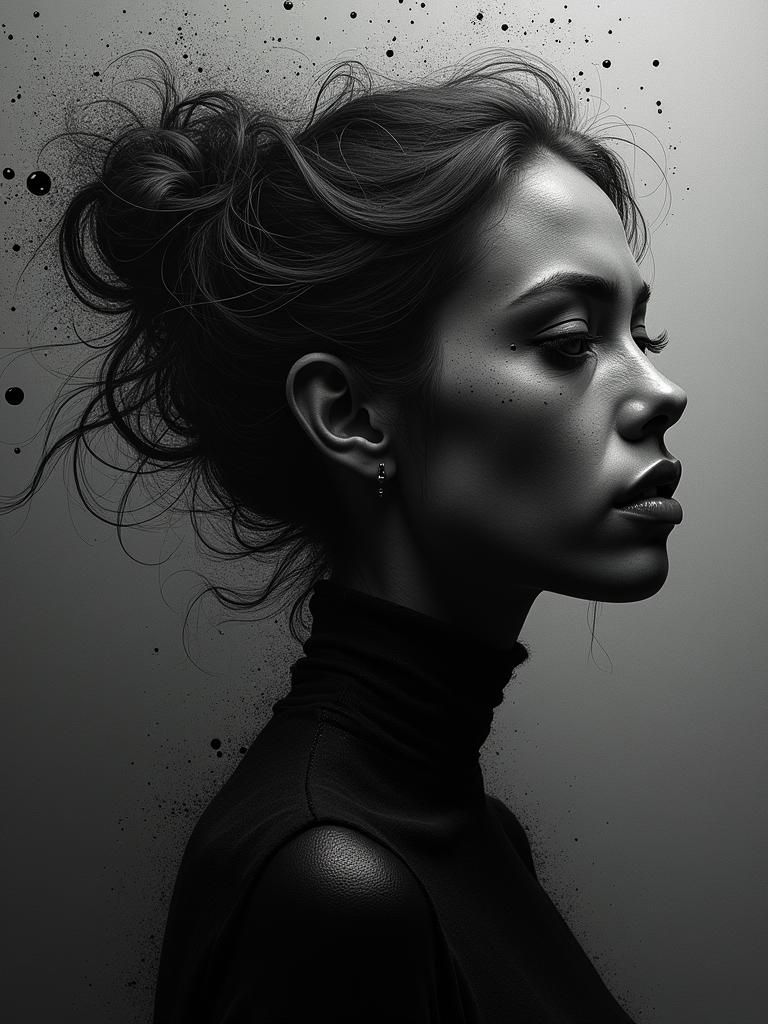 Shadow Heart Semisculpture: Stormy Eyes in Resin