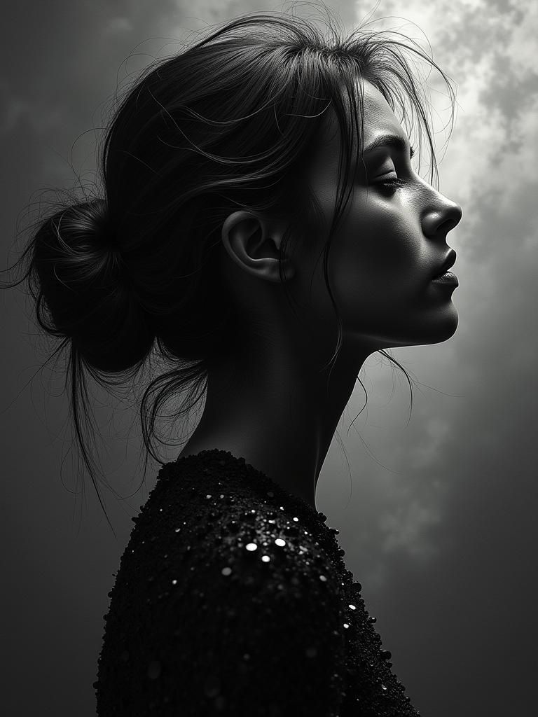 Shadowy Heart: Birefringent Resin Pour Semisculpture