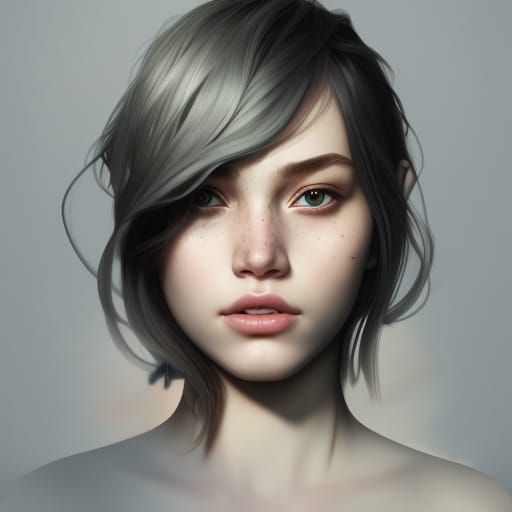 Hyperdetailed Portrait of a Girl in Art Nouveau Style