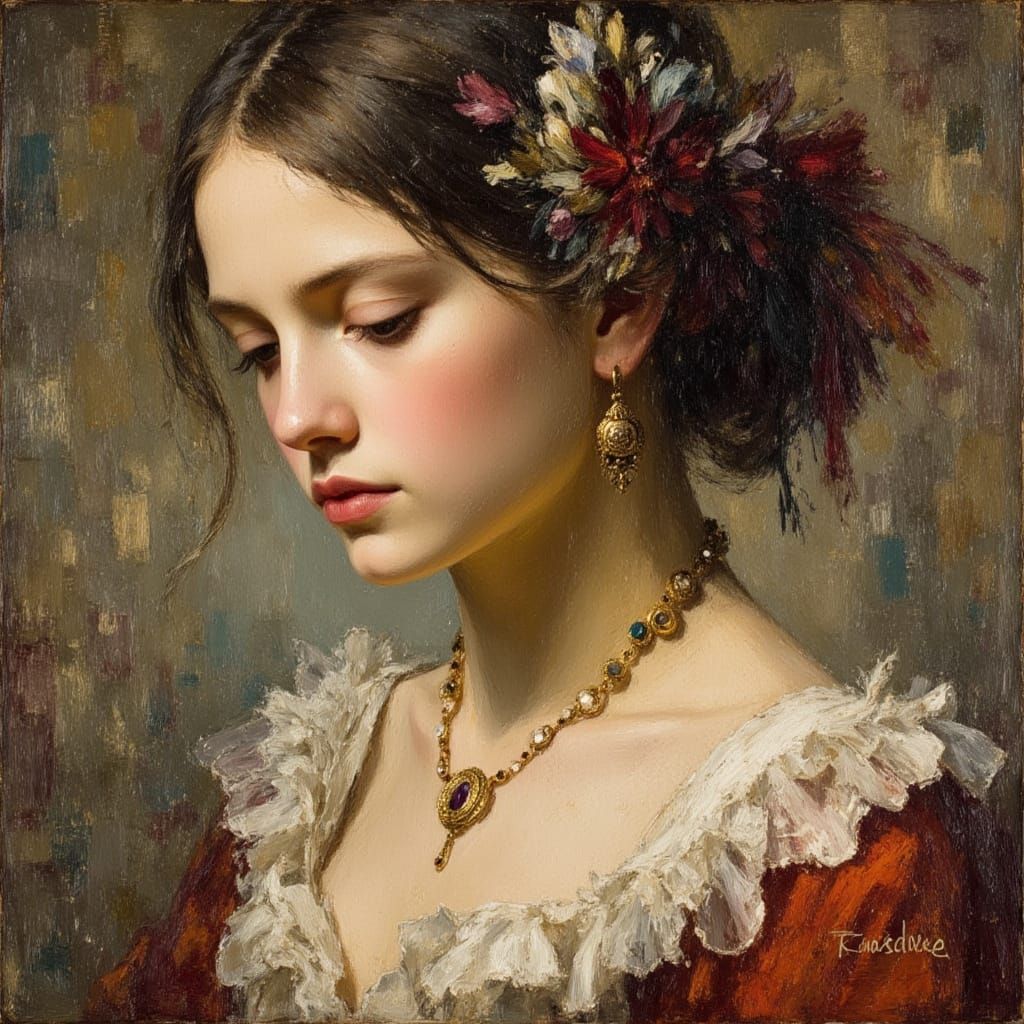 Demure Princess Portrait in Caravaggio Style