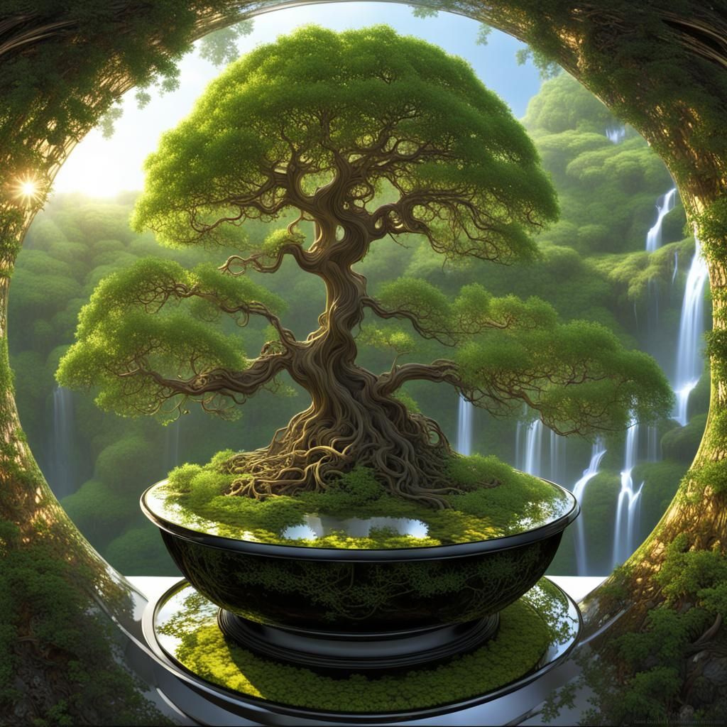 Sustainable Bonsai Forest in Fractal Light Web