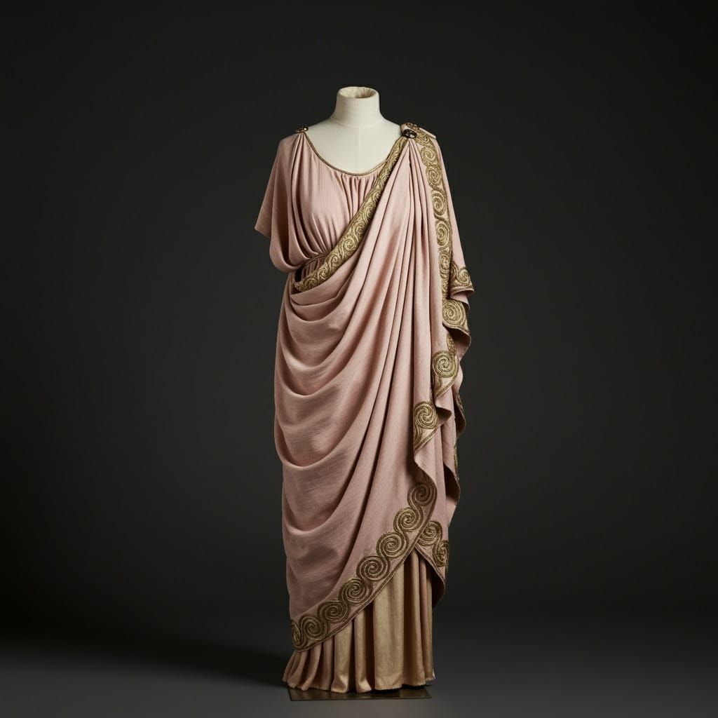 Elegant Ancient Greek Chiton on Dress Form