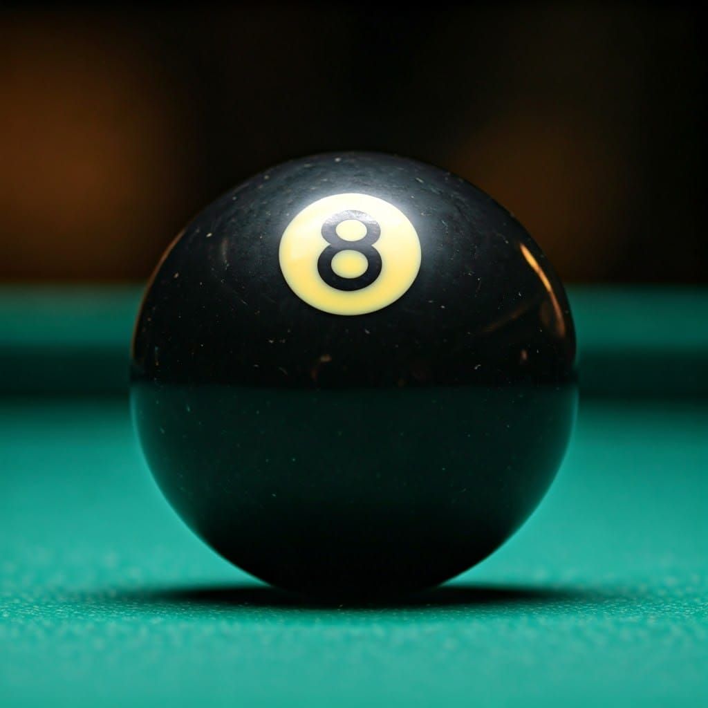 Close-up of the Black Billiard Ball