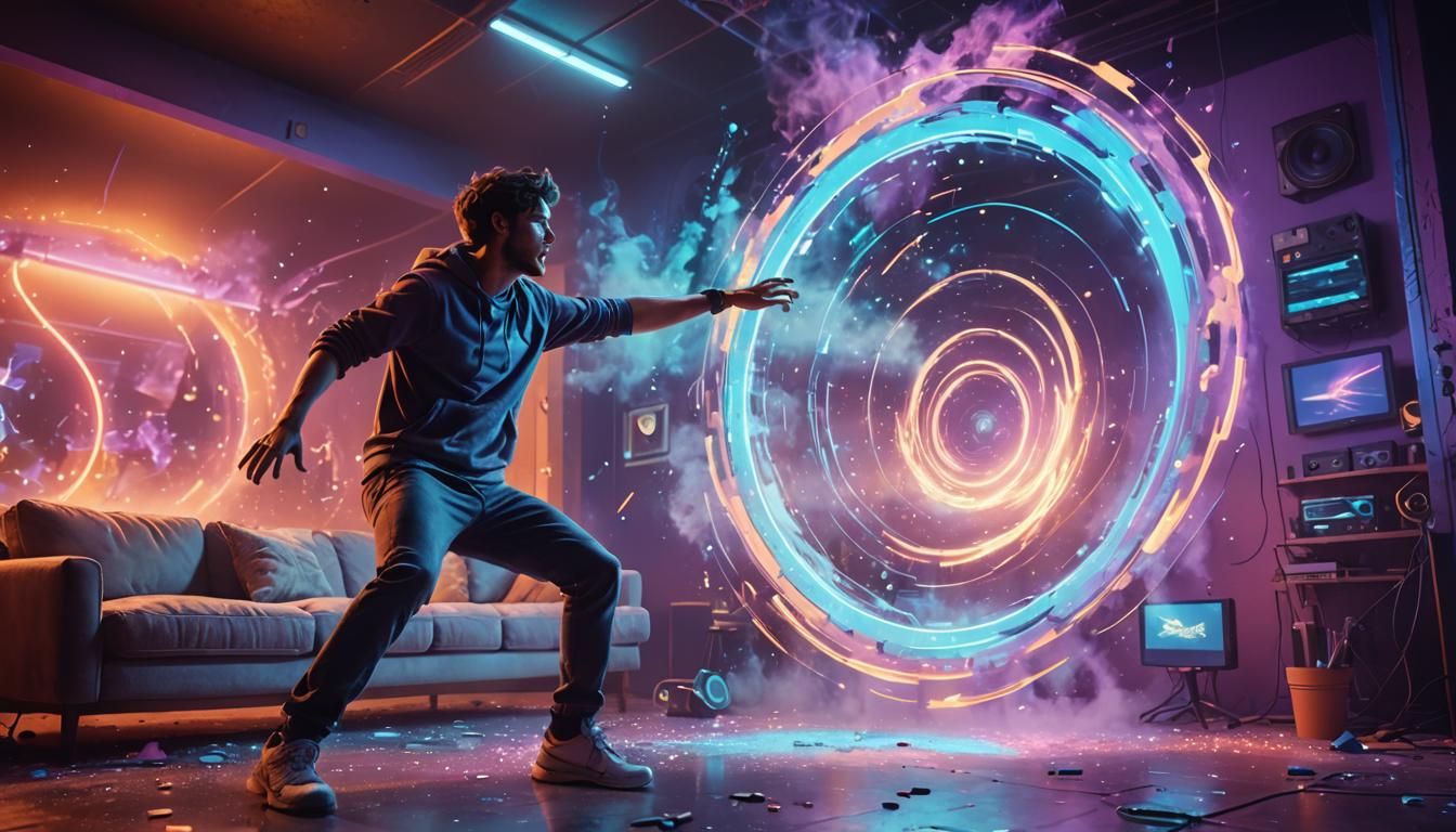 Controller Thrown Into Dimensional Portal: Comic Book Art