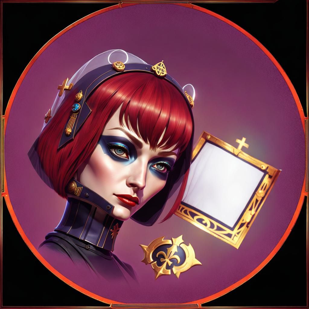 Futuristic Soldier Nun in Warhammer 40k Style