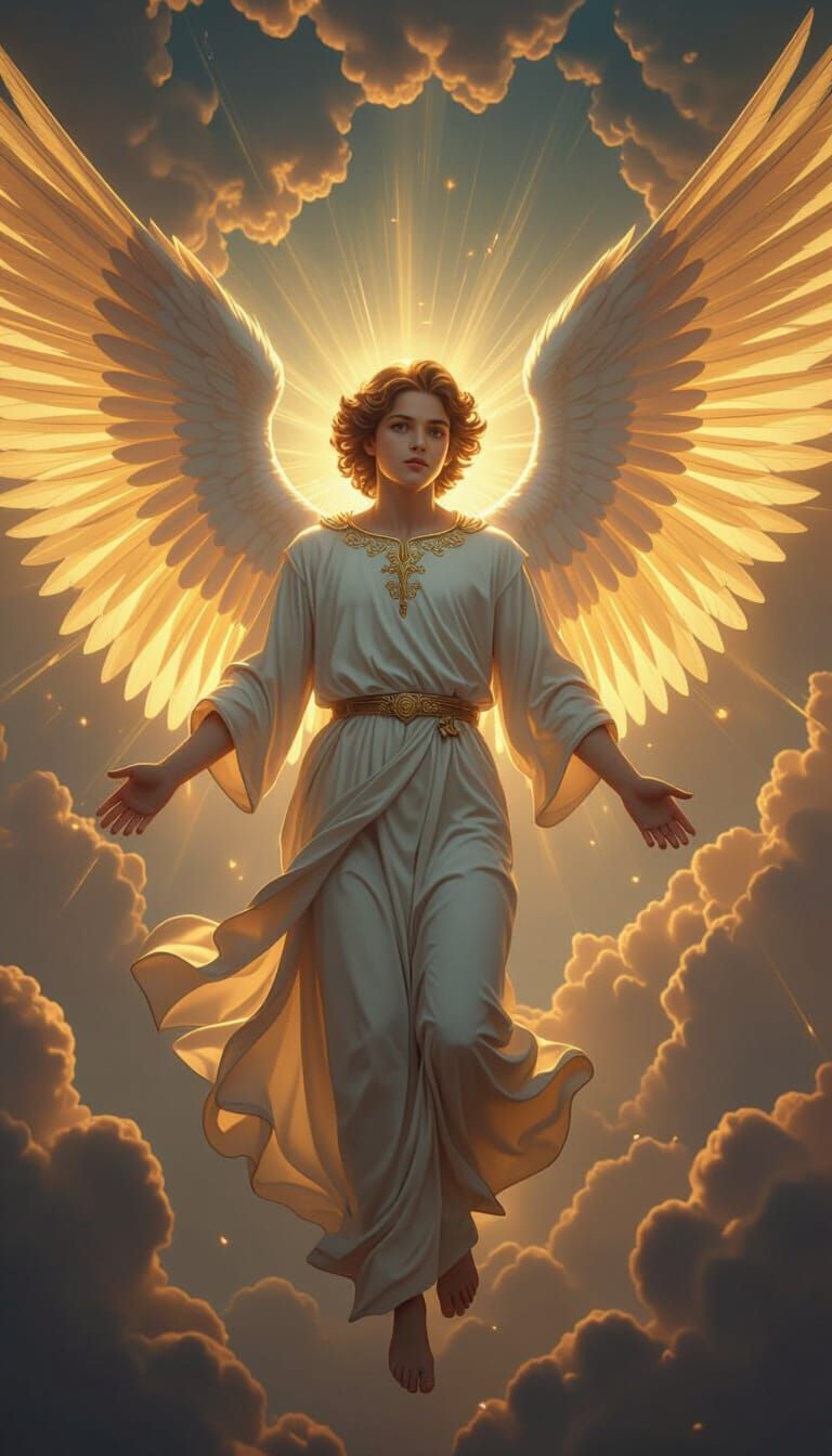 Archangel Gabriel Descends in Golden Radiance
