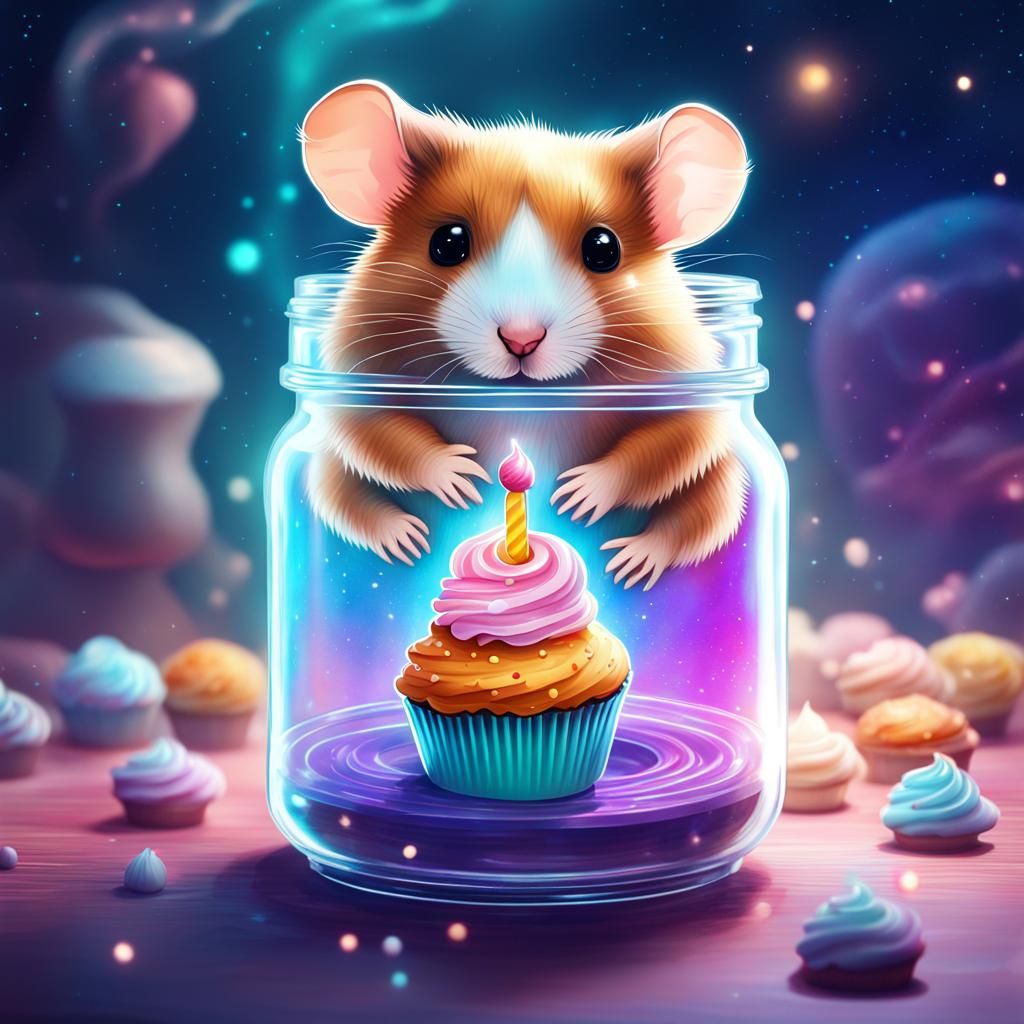 Hamster Ghost in a Jar: Cosmic Illustration