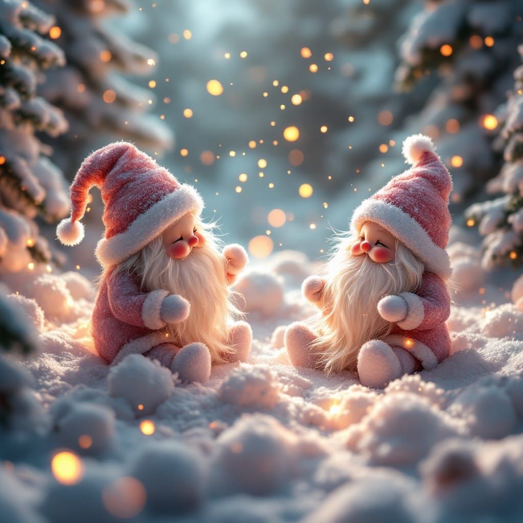 Whimsical Christmas Scene in Hyperrealism Style