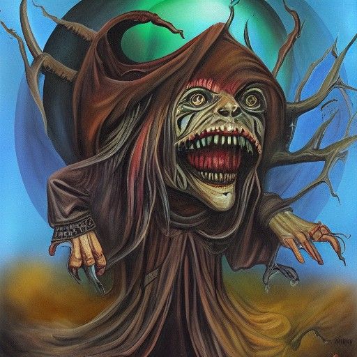 Baba Yaga: An Eldritch Painting of Evil Witch