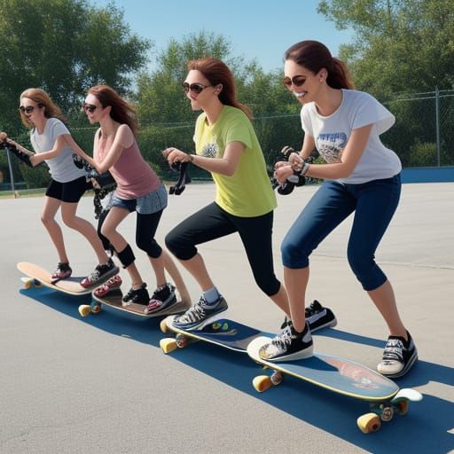 Cute Puppies Riding Skateboards