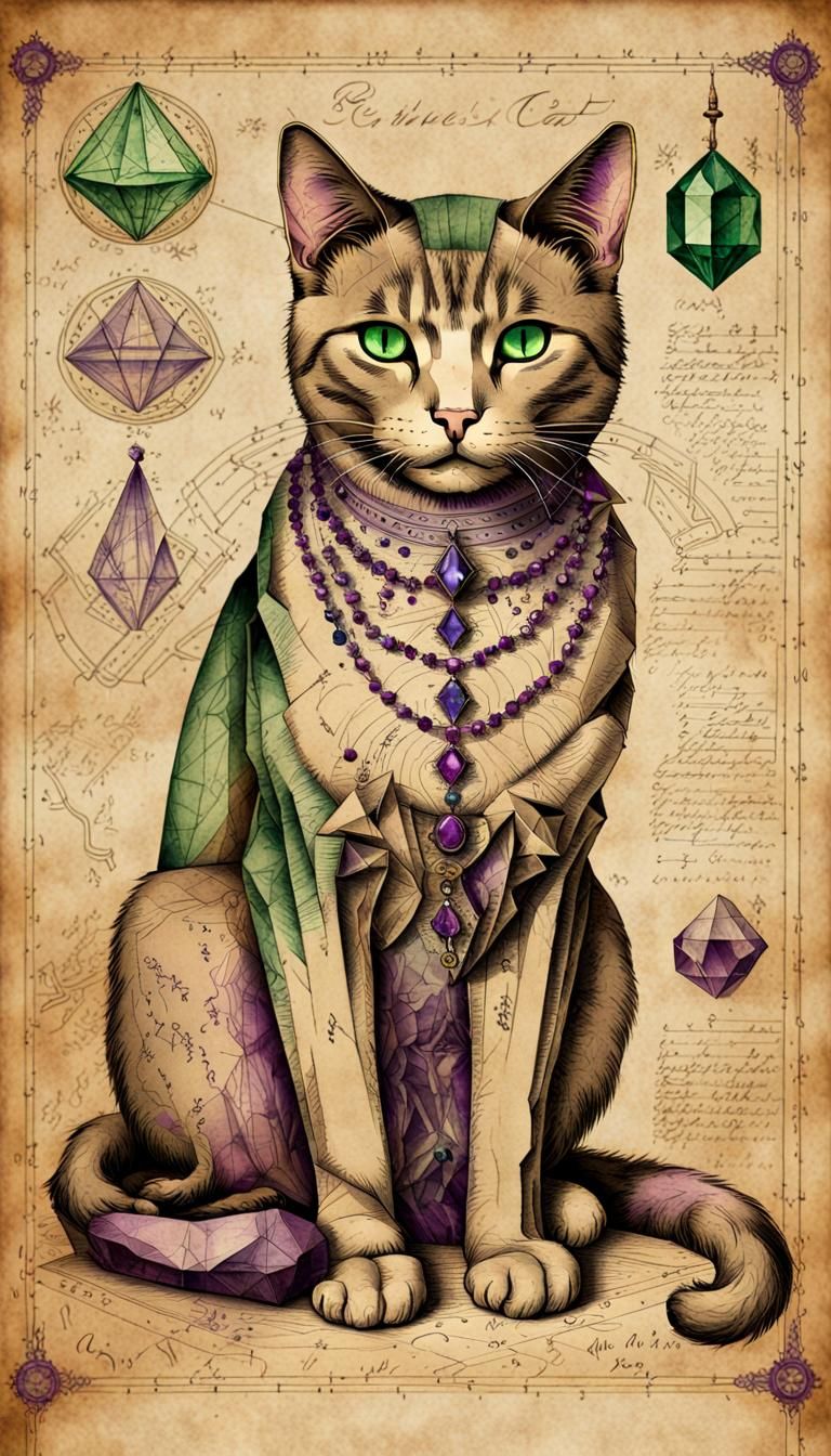 Antique Diagram of a Crystalline Cat