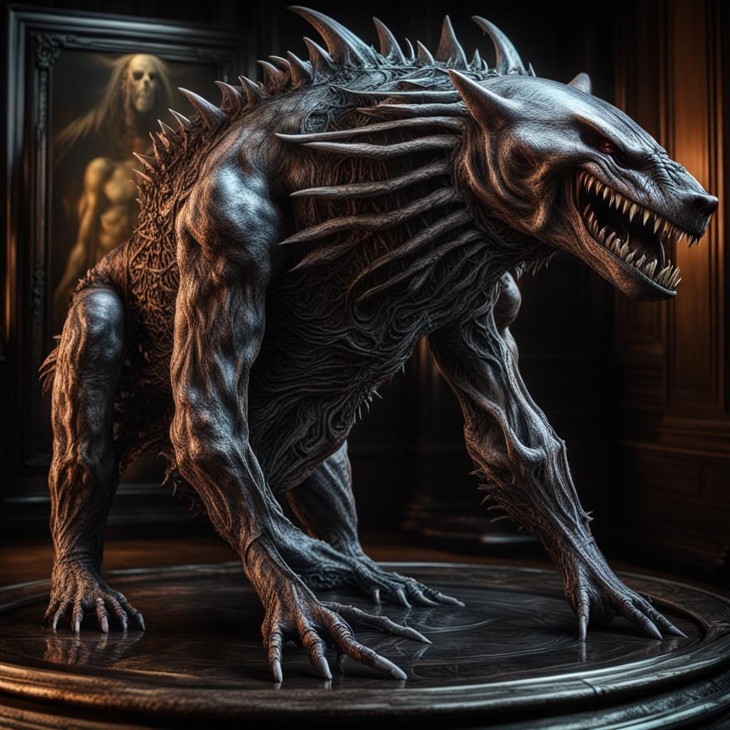 Undead Hybrid Bear Zombie Shark: Hyperrealistic Digital Art