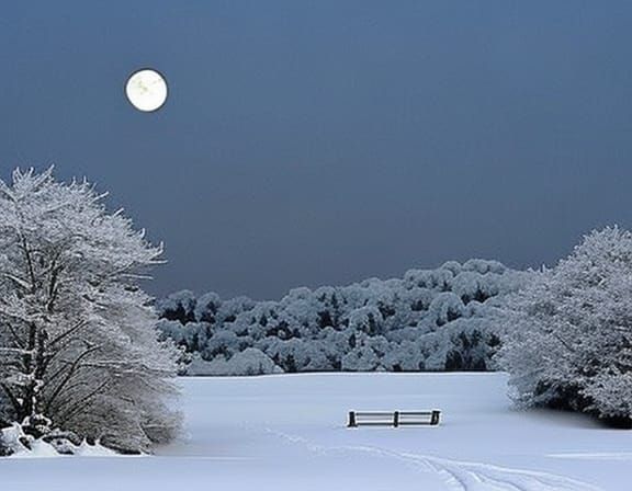Snowflakes Falling on a Winter Night