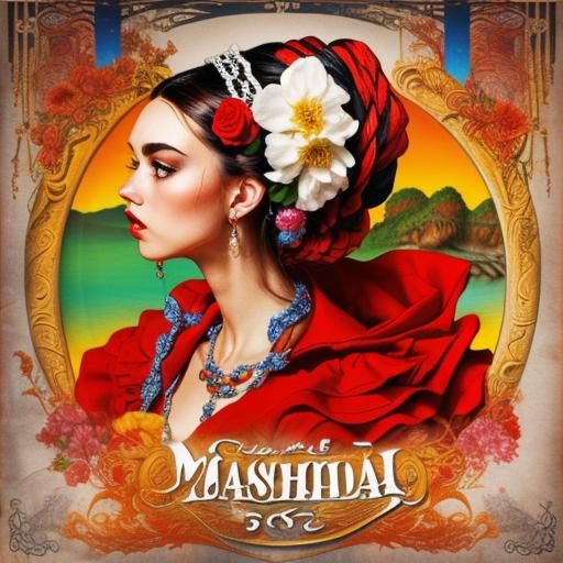 Surreal Glamorous Portrait in Psychedelic Style