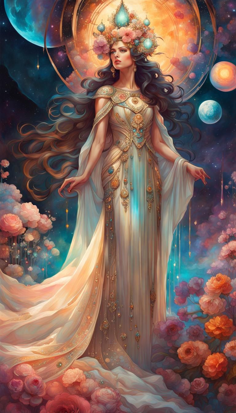 Celestial Wedding Dress Concept Art: Sci-Fi Fantasy
