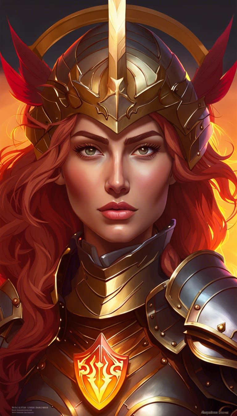 Armored Knight Portrait in Digital Art Style