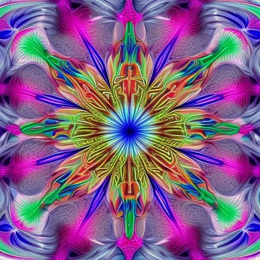 Hyperrealistic Rainbow Snowflakes with 3D Shading