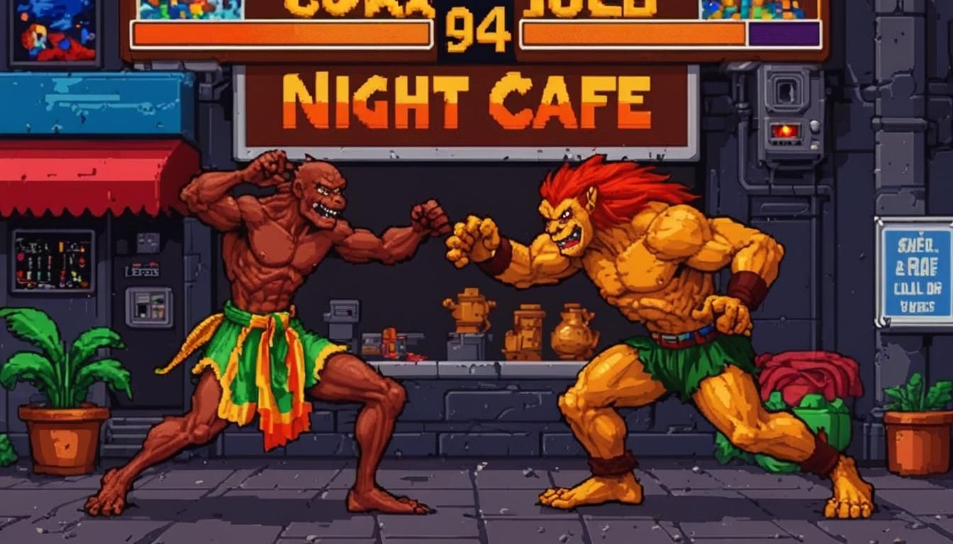 8-bit Pixel Art Video Game Scene