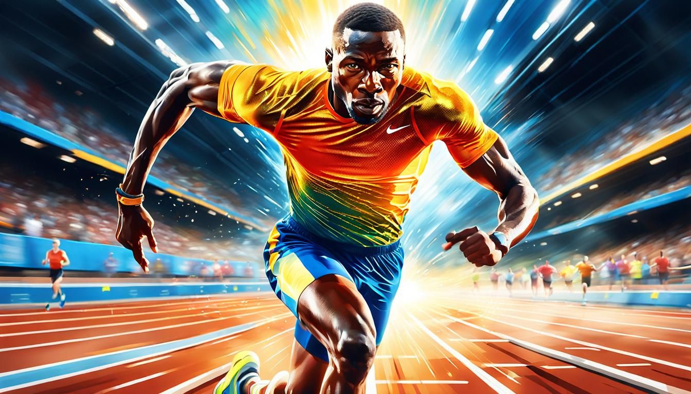 Paralympian's Triumphant Run: A Digital Painting