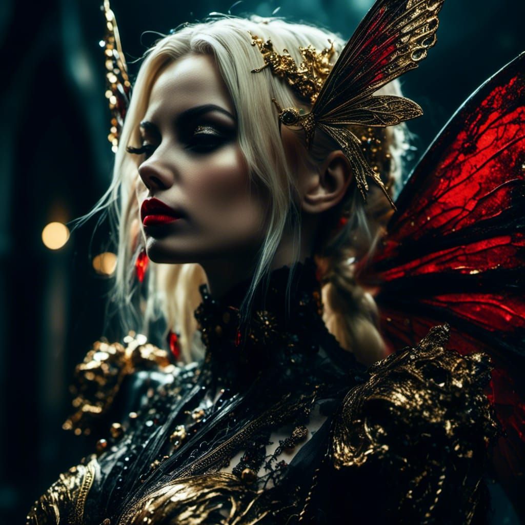 Gothic Fairy in Dark Fantasy Art Style