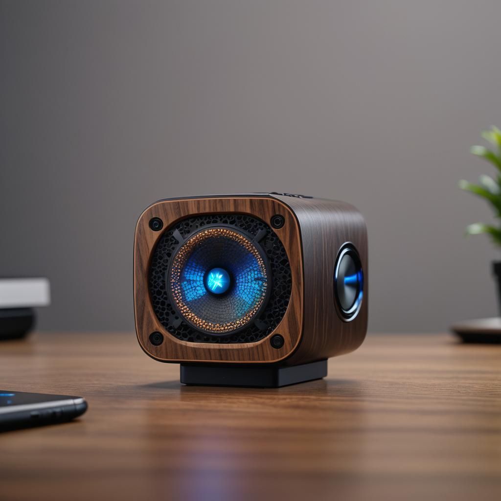 Bluetooth Speaker with LED Lights on Desk