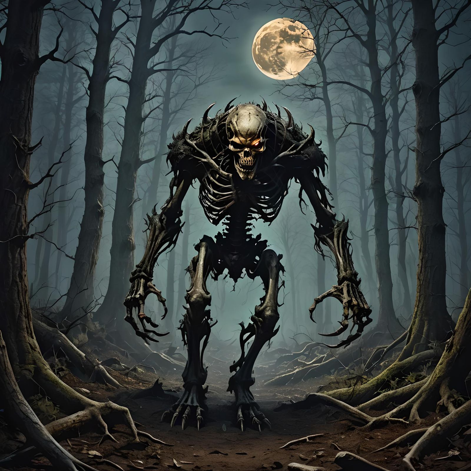 Menacing Demonic Bone Golem Rises