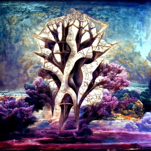 Vibrant Tree of Life in Detailed Pencil Drawing