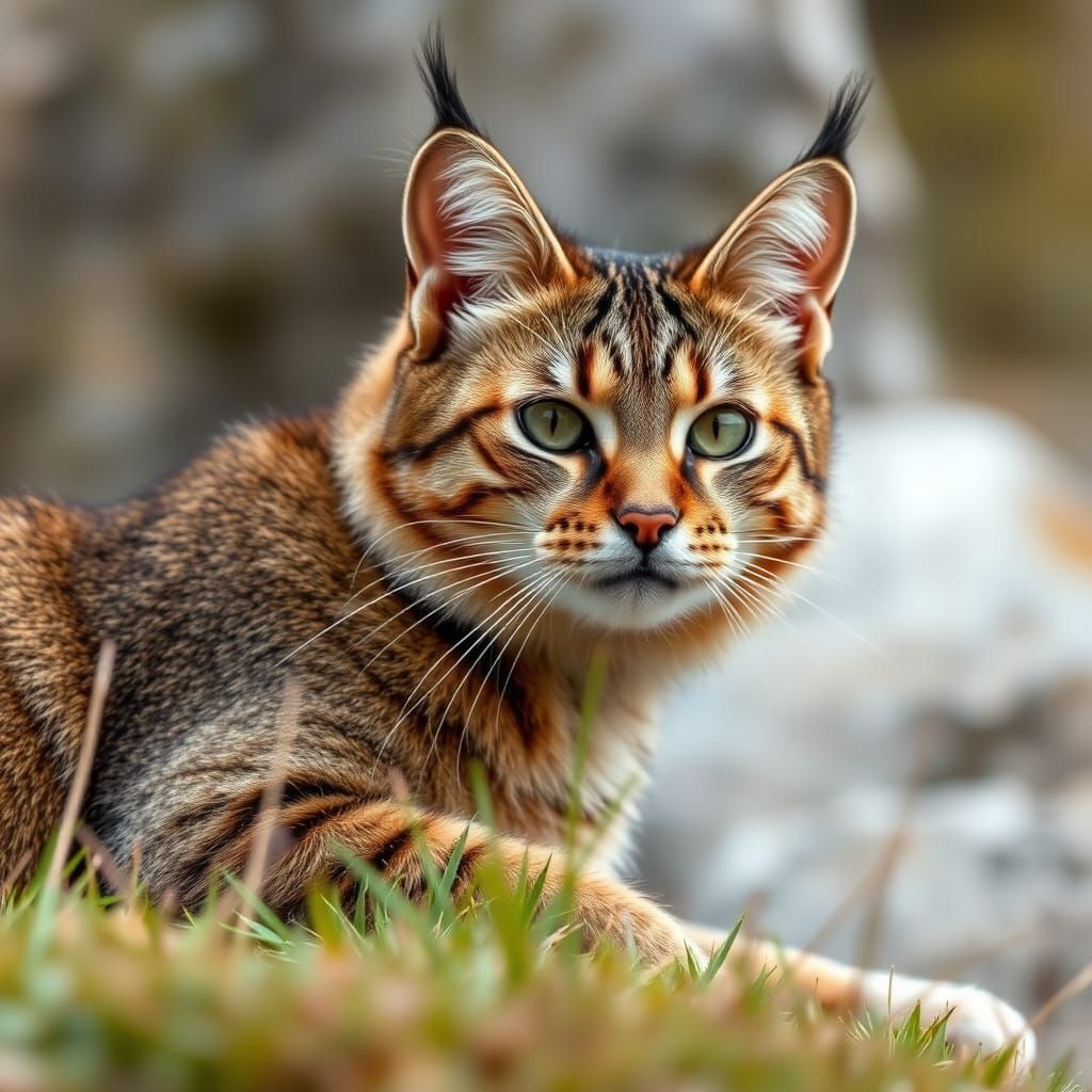 Majestic Andean Mountain Cat in Snowy Highland Landscape