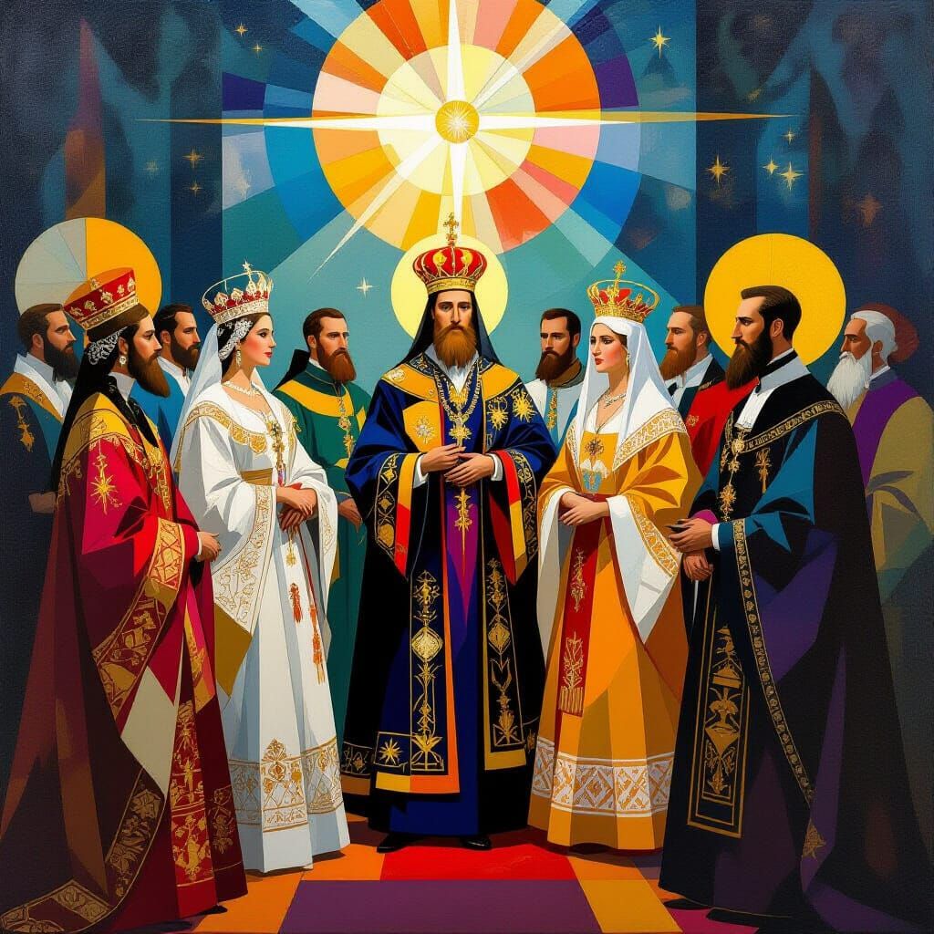 Russian Nobility in Spiritual Abstract Style