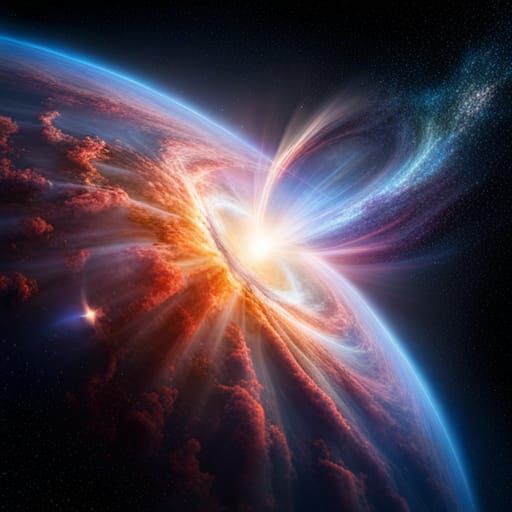 Spectacular Supernova Explosion in a Galaxy: 3D Render