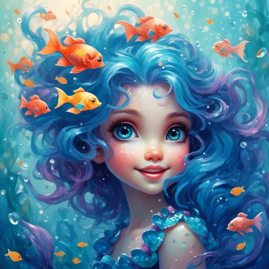 Enchanting Mermaid in an Ethereal Underwater Scene