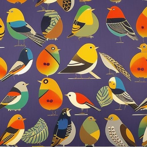 Art Deco Bird Pattern with Elaborate Lighting