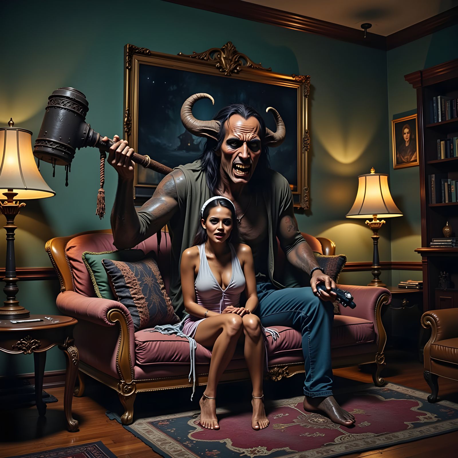 Giant Cylopes in a Shocking Living Room Scene